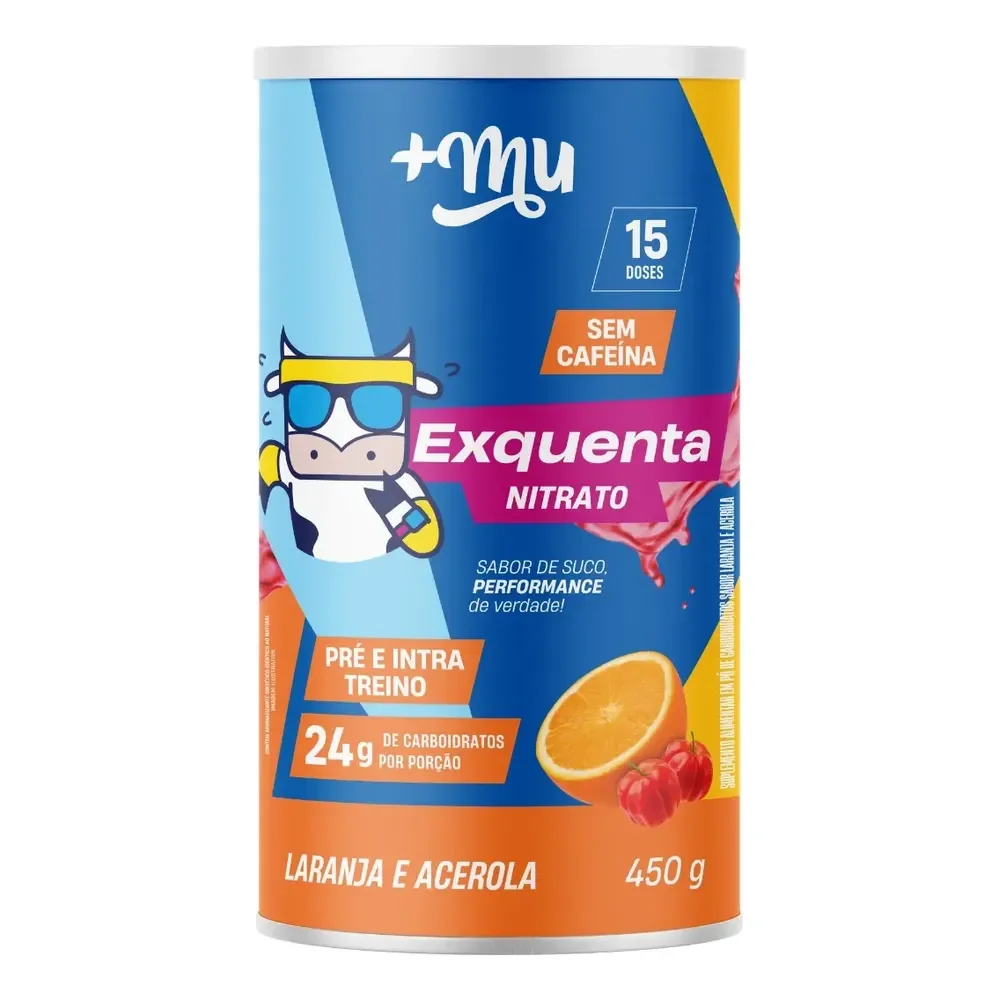 Exquenta Nitrato +mu Laranja C/ Acerola Sem Cafeína - 450g Laranja C/ Acerola