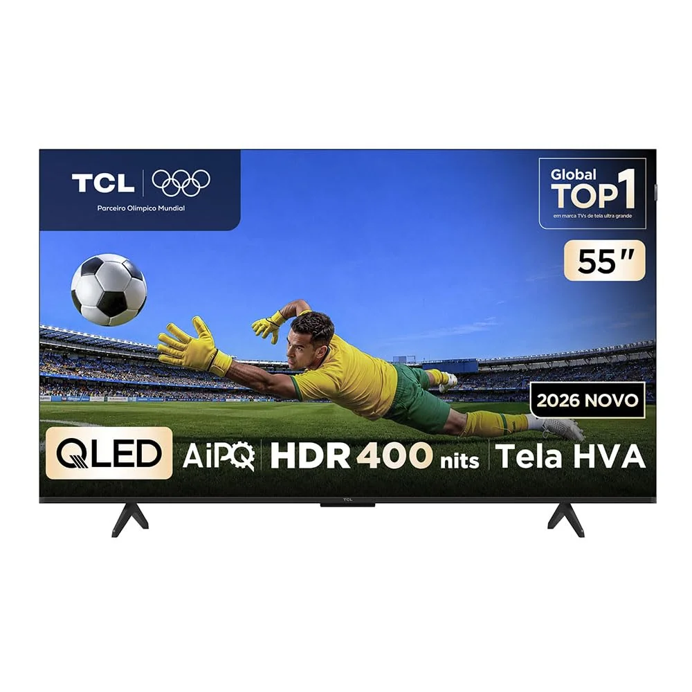 Smart TV TCL 55 Polegadas QLED 4K P7L WiFi Bluetooth Google TV HDR10+ 120 Hz VRR AIPQ 55P7L