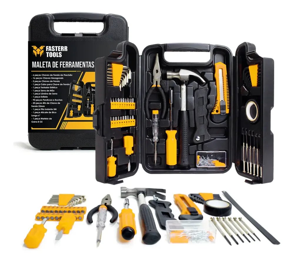 Kit Jogo De Ferramentas 142 Peças Fasterr Com Maleta