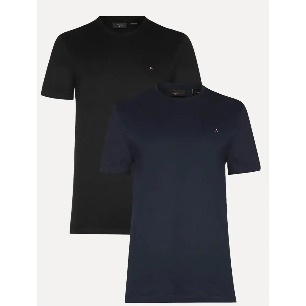 Kit Camisetas Aramis Basic Lisa Preta/azul Marinho Preto/azul Marinho S/p