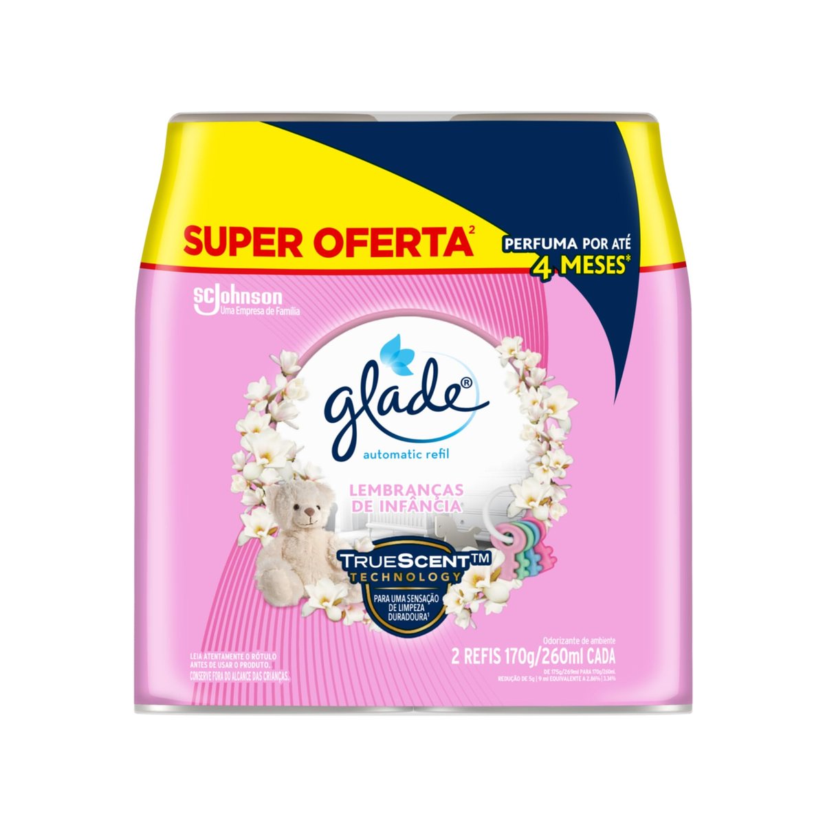 Glade Aromatizador de Ambiente Automático, Lembranças de Infância, 2 Refis de 260ml Cada