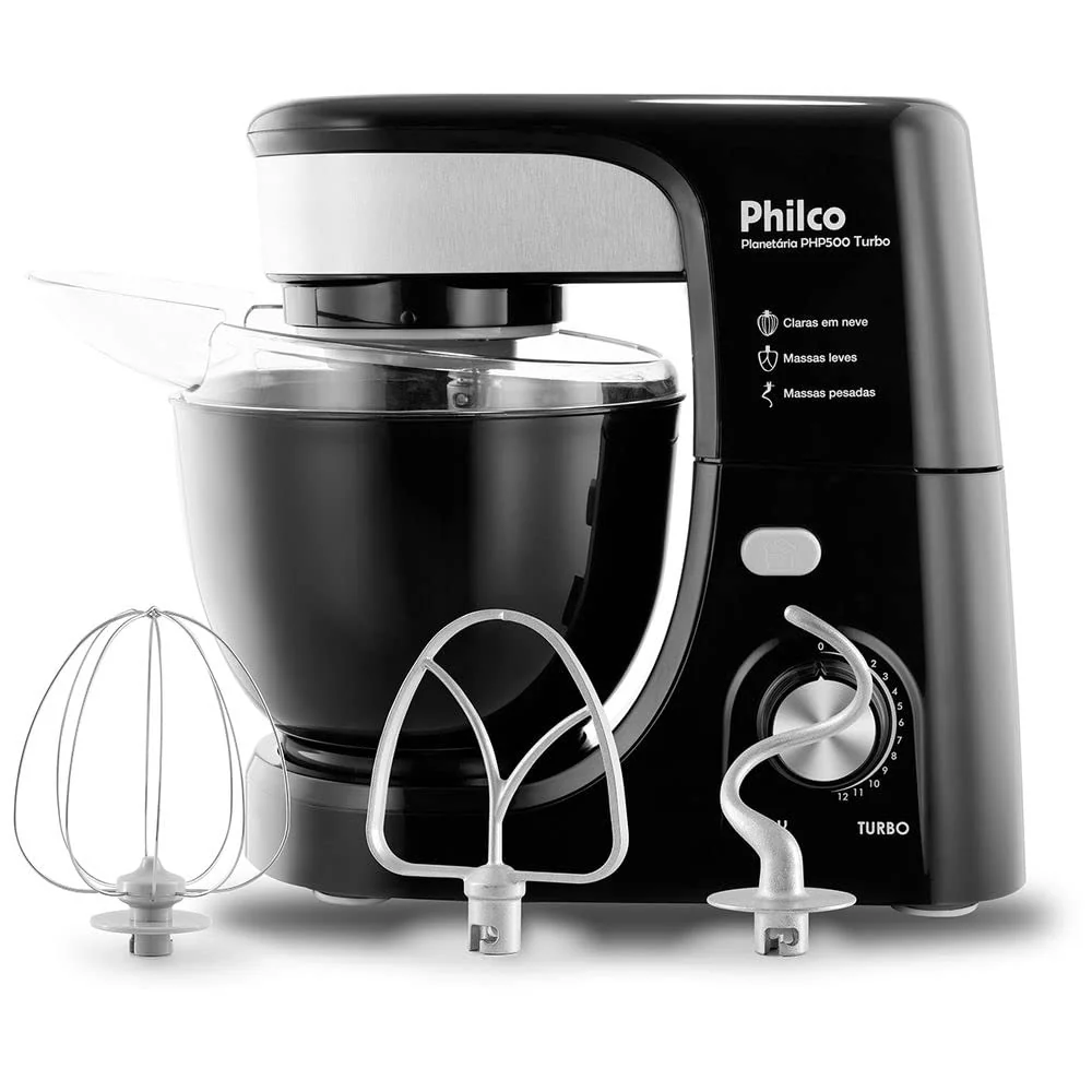 Batedeira Planetaria Philco Php500 Turbo - 127V - Preta