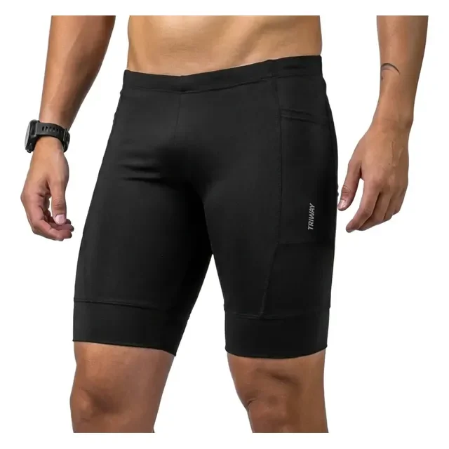 Bermuda De Corrida Masculina Compressão Bolsos Triway Sports