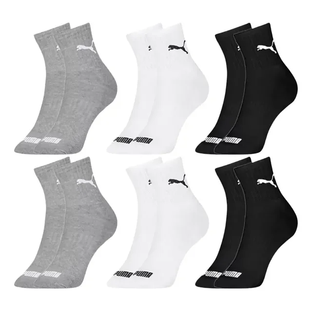 Kit 6 Pares Meias Puma Cano Médio Adulto Algodão Original