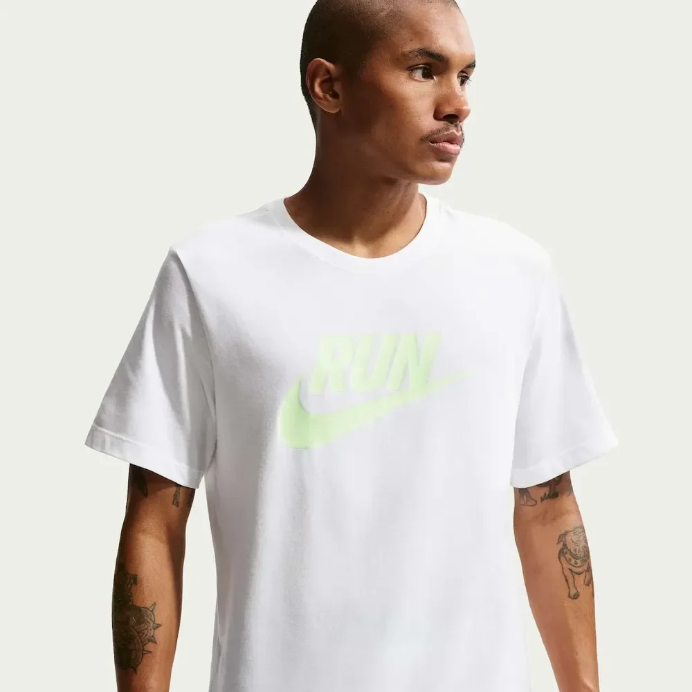Camiseta Dri-fit Nike Run Swoosh Masculina Branco/amarelo G