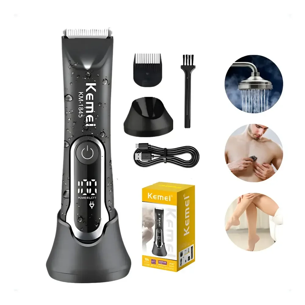 Aparador Pelos Corpo Barbeador Unissex Prova D'agua Sem Fio Cor Preto 127/220v