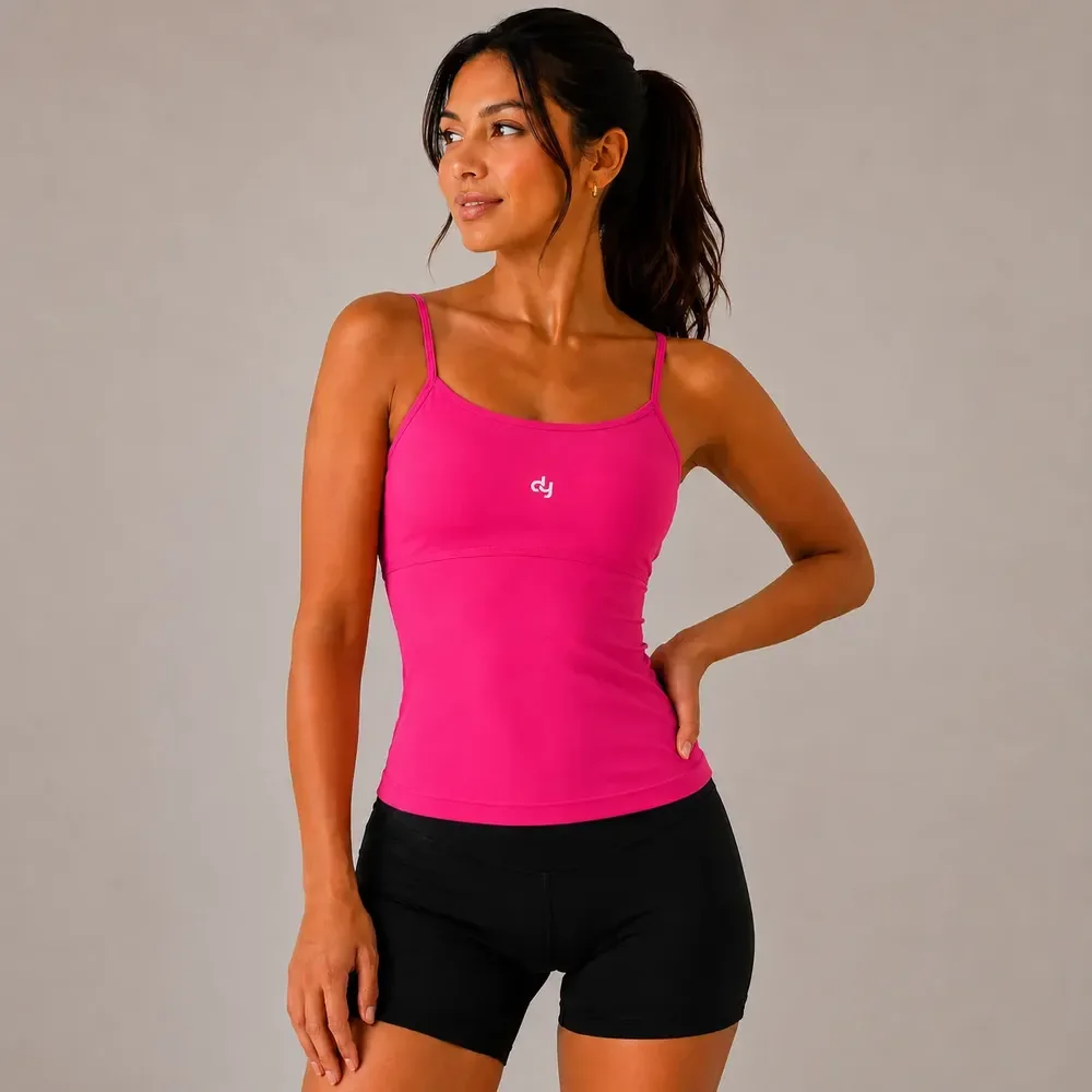 Regata Alcinha Básica Poliamida Com Entrada Bojo Removível Rosa Pink M