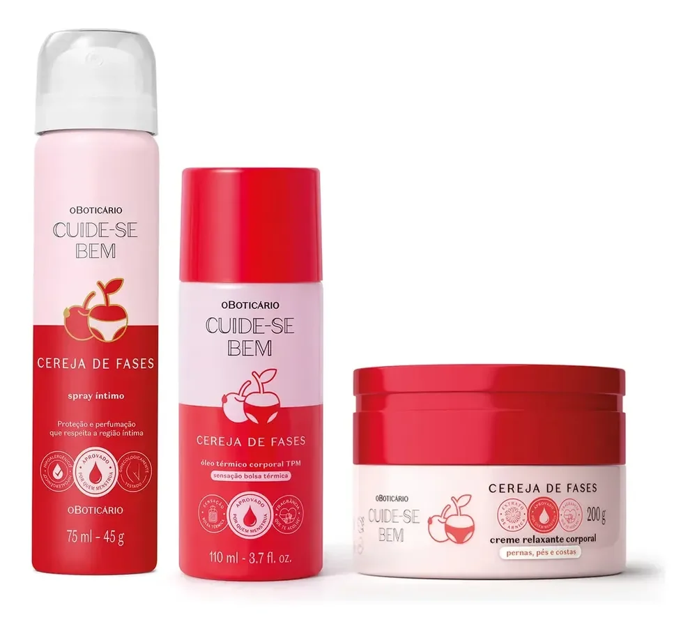 Combo Cuide-se Bem Cereja De Fases: Creme Relaxante Corporal