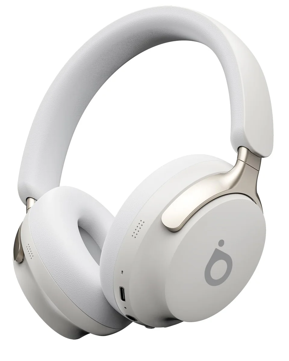 Basike Fone de Ouvido Bluetooth 5.4, Headphone Bluetooth com ANC, Som Hi-Fi | Cancelamento de Ruído Ativo, Carregamento USB-C, Microfone Integrado, 40H de Bateria (Branco)