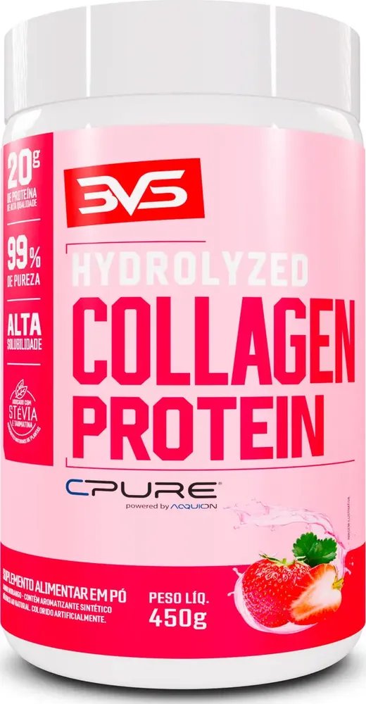 Colágeno Protein Cpure® 450g - Sabor: Morango - Fórmula Concentrada com 20g de Proteína por Dose e Alta Solubilidade