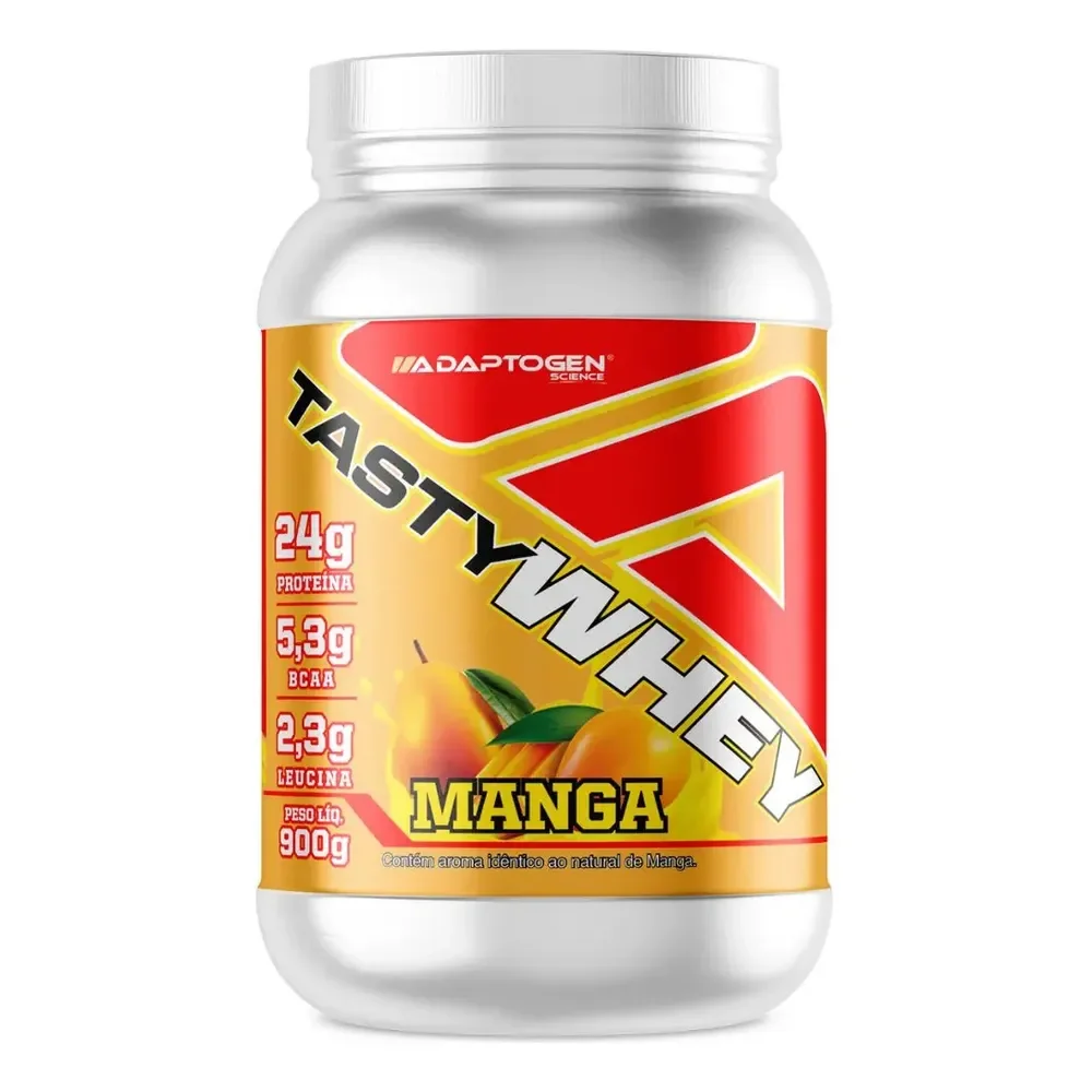 Suplemento Tasty Whey Adaptogen Science Whey Protein 3w Gourmet Pote 900g Sabor Manga