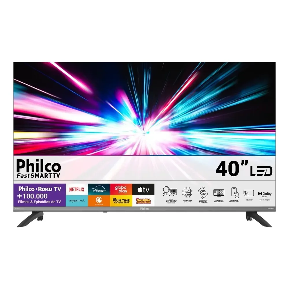 Smart Tv Philco 40'' Full Hd Roku Tv Hdr10 Dolby Áudio P40cra