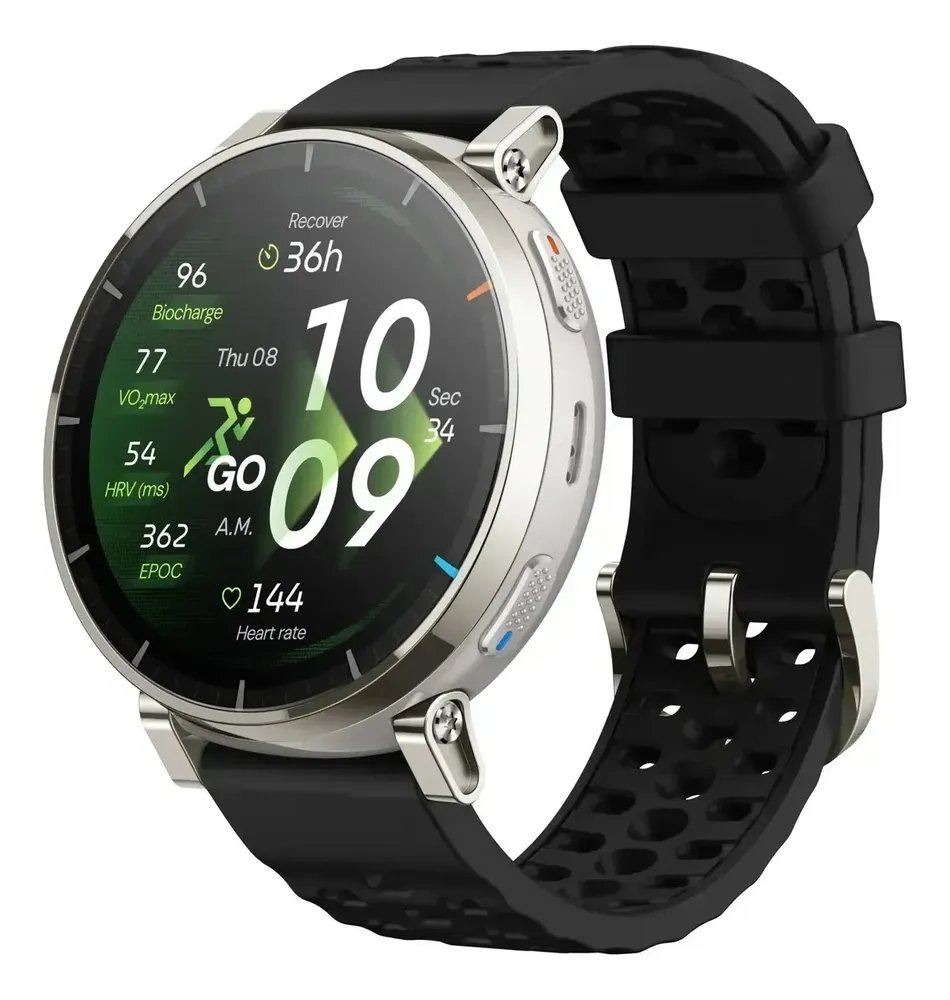 Smartwatch Amazfit Active 3 Premium 2026 Gps Bateria 12 Dias Apex Silver Prata Mesh Preto Prateado