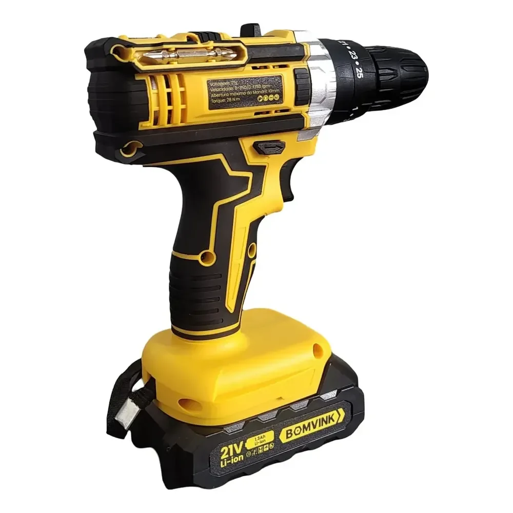 Parafusadeira Furadeira De Impacto Bomvink9961 127v/220v 60hz Amarelo 127/220v