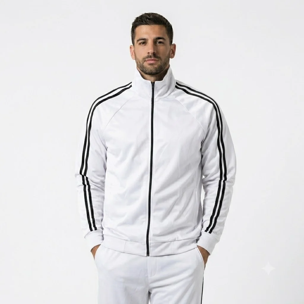 Jaqueta Masculina Gola Alta com Faixas Dryfit Moda Outono/Inverno 2K26
