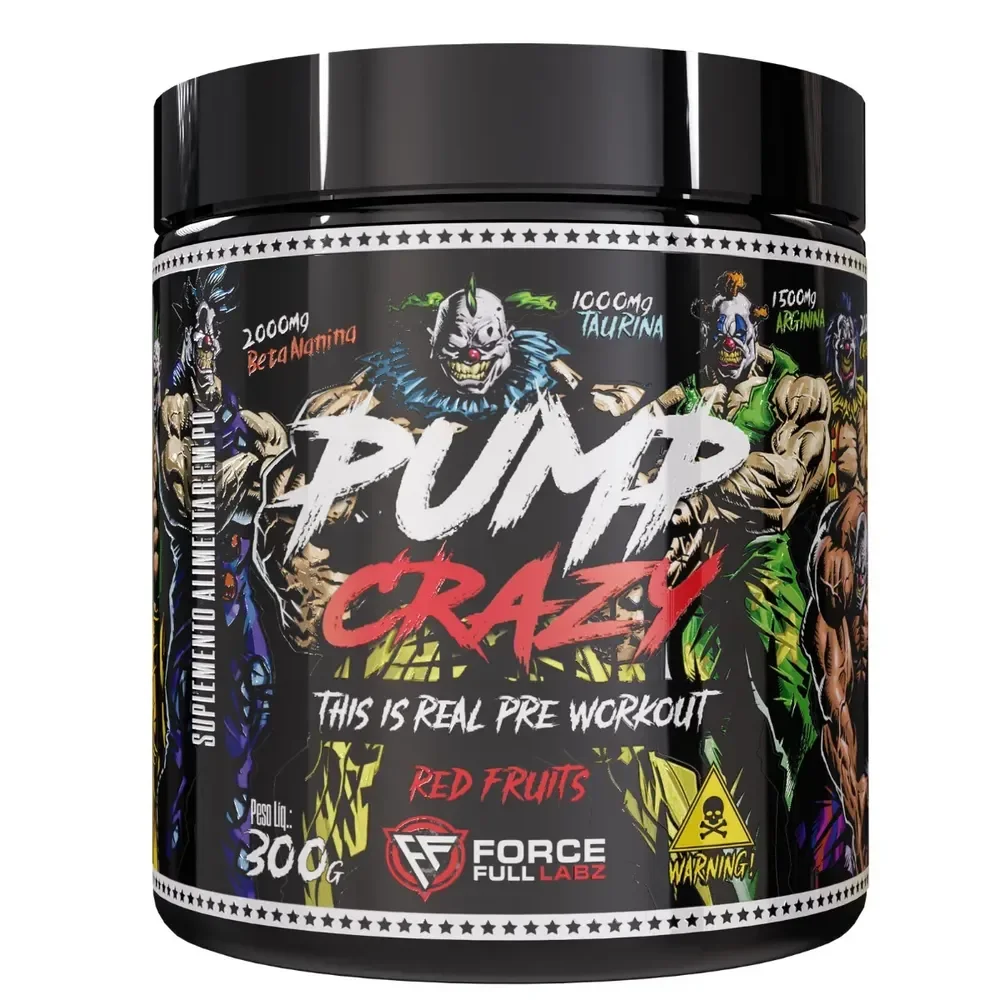 F2 Force Full Labz Pre Workout Treino Beta Alanina Pump Crazy, Insane Clown Force, Panico, Pre Treino, Pre Workout Pó Red Fruits - Frutas Vermelhas