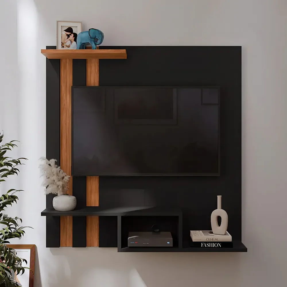 Estante Painel Home Suspenso Tv 32 Polegadas Sala Cor Preto/cedro Gk