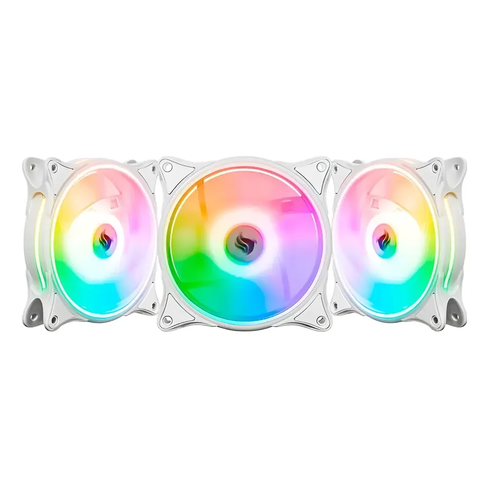 Kit Ventoinhas Pichau Dual Ring P1, Argb, 3x120mm, Branca