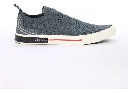 Tênis Aramis Stripe Knit Casual Macio Sofisticado Cinza 39 Br