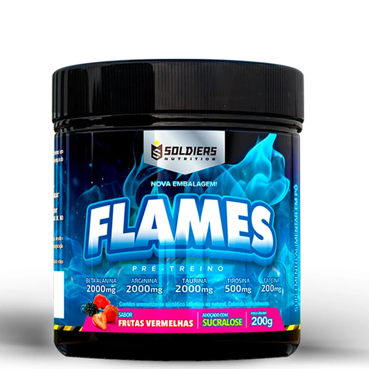 Pré-Treino Flames Frutas Vermelha 200g - Soldiers Nutrition