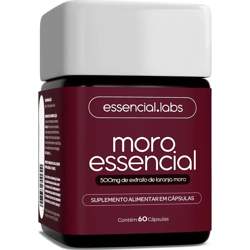 Moro Essencial 500mg - Fórmula Exclusiva Com Máxima Concentração E Pureza - 60 Cápsulas Sem Sabor