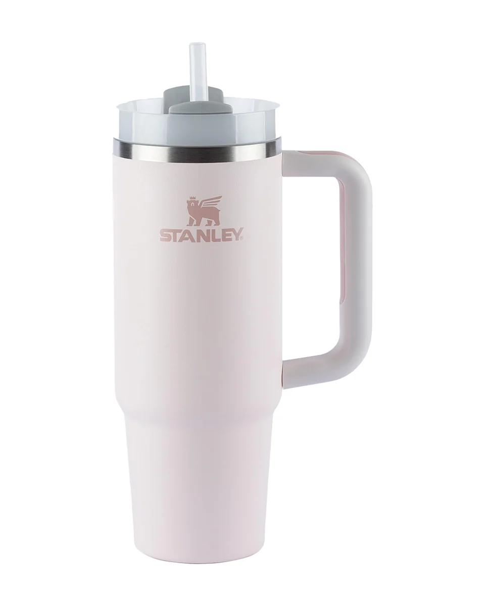 Stanley - Quencher H2.0 FlowState 1,18L - Copo de aço inoxidável com isolamento a vácuo, tampa e canudo, para água, chá gelado, café, smoothies e muito mais, Rose Quartz