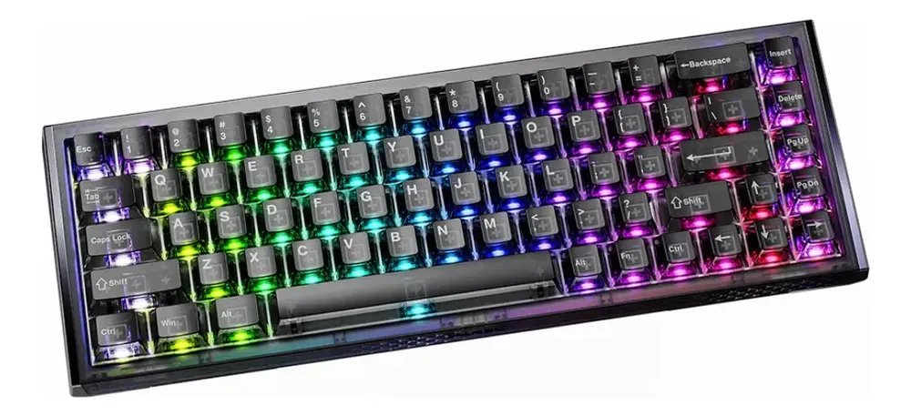 Teclado Gamer Magnético 8000hz Rapid Trigger 0,01mm Hot Swap Switch Ice Blade Cool68 Led Rgb Dareu Ice Black