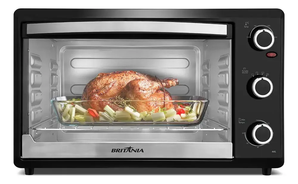 Forno Elétrico Britânia 44L Preto Dupla Resistência 1500W BFE44P 127V