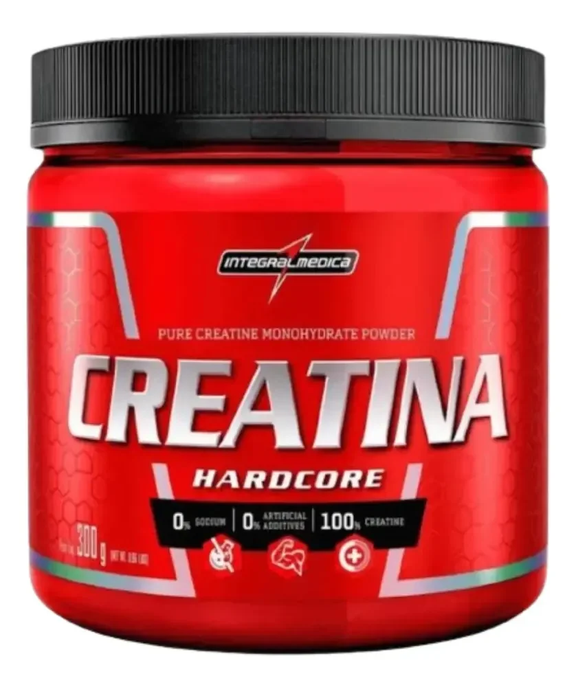 Creatina Pura 300g Monohidratada Integral Medica Hardcore Sabor Sem Sabor