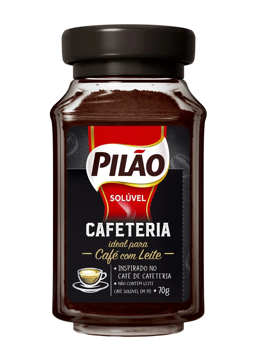 Café Solúvel em Pó Pilão Cafeteria Vidro 70g