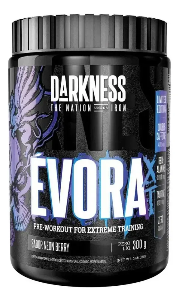 Evora XT Darkness Integralmedica – Pré-Treino Sabores Frutas Neon 300g Potente Energia