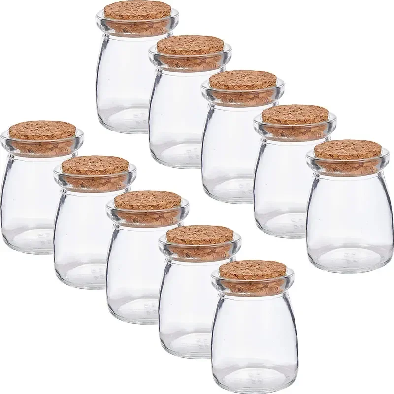 10 Unidades Pote Vidro Com Tampa Rolha Cortiça 110ml Tempero Transparente
