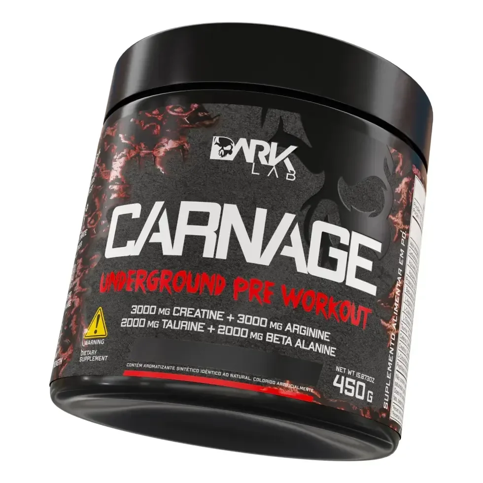 Pre Treino Carnage Pink Lemonade 450g Com Creatina Dark Lab Limonada Rosa