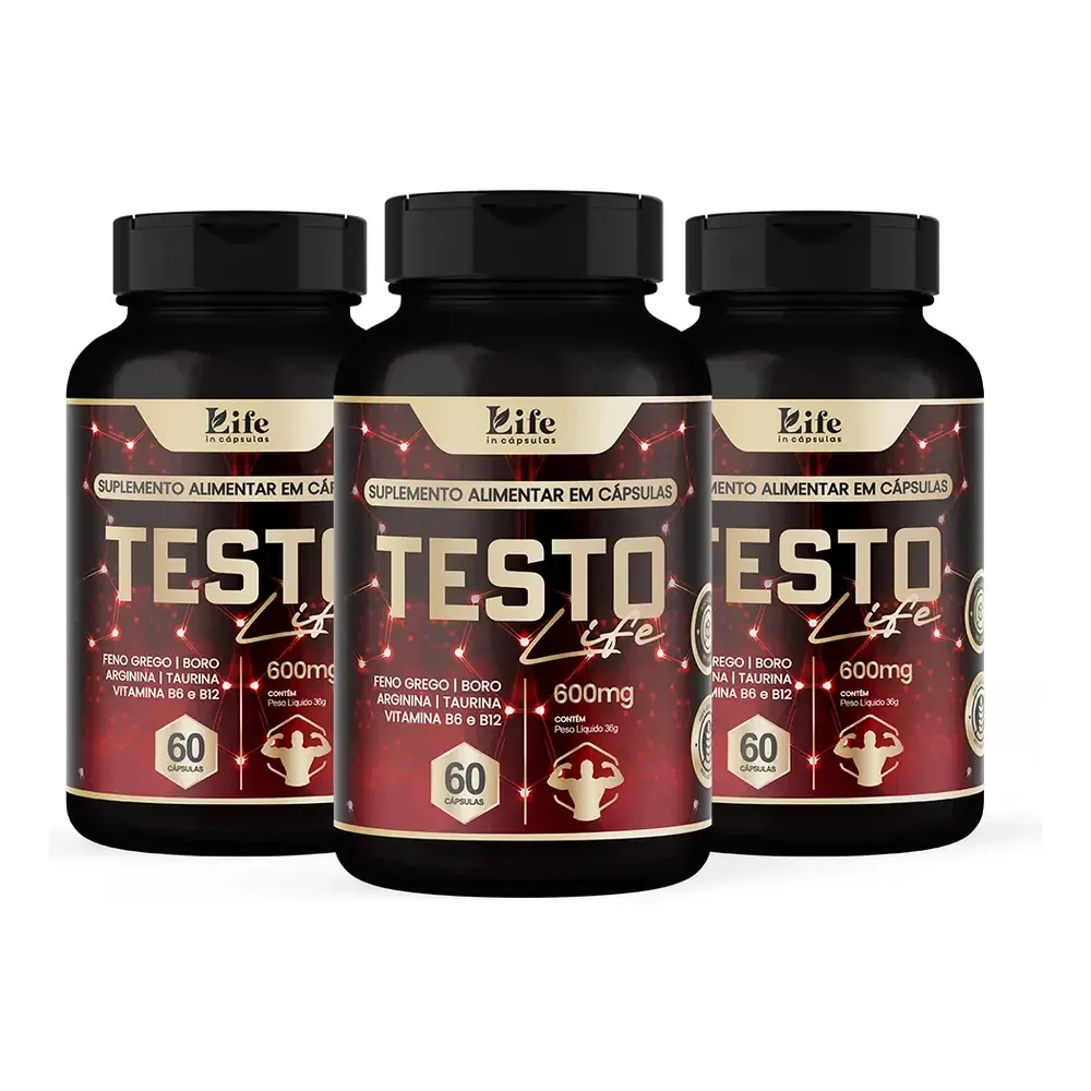 Testolife 180 Cáps Aumenta, Engrossa & Mais Força & Potência Sem Sabor