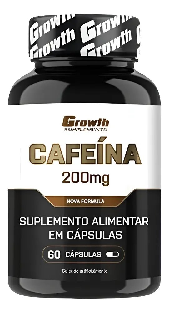 Cafeína 200mg (60 Caps) Termogênico Growth Supplements
