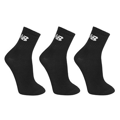 Kit Meia New Balance Cano Longo c/ 3 Pares Feminina