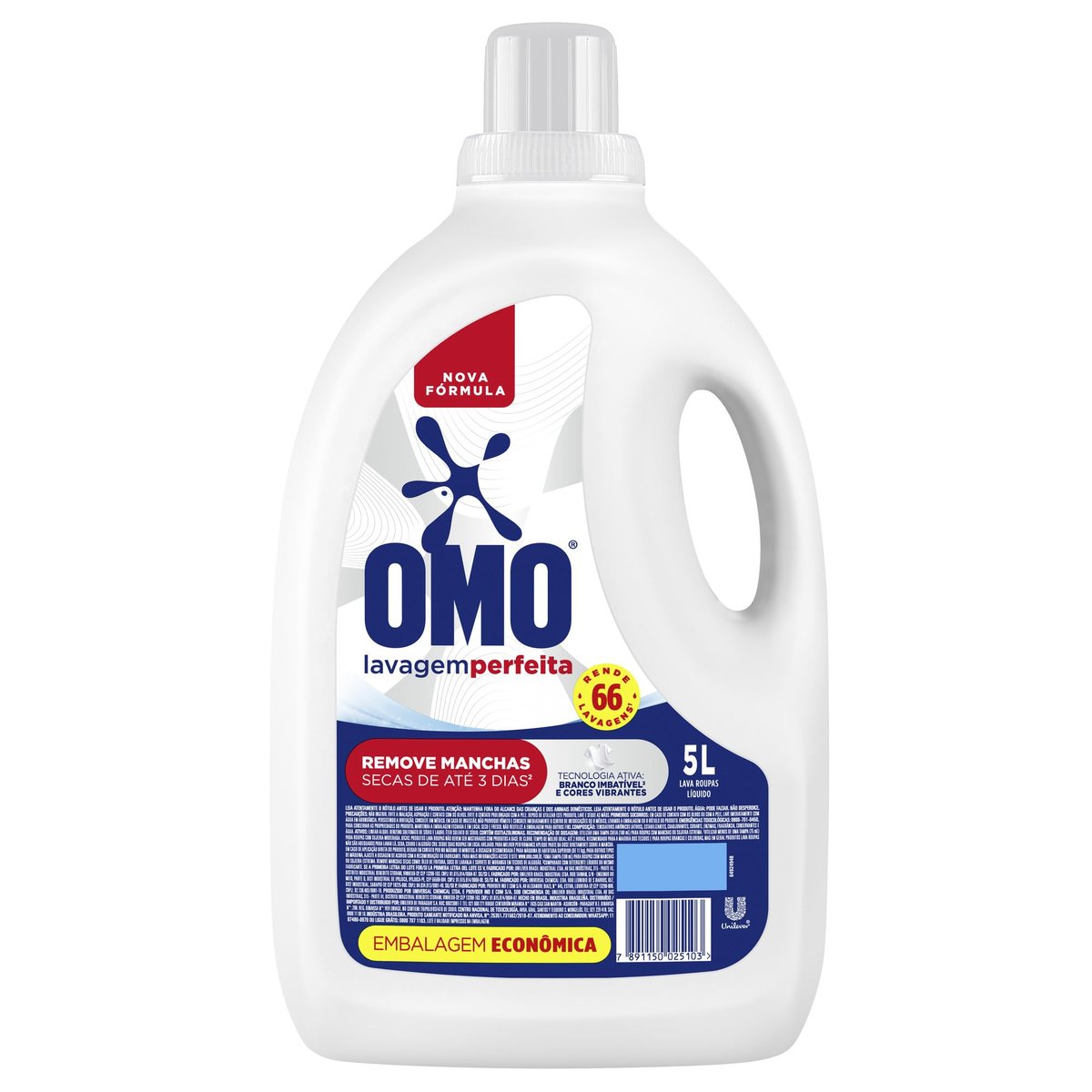 Omo Sabão Líquido Lavagem Perfeita 5l - Tampa pode Variar