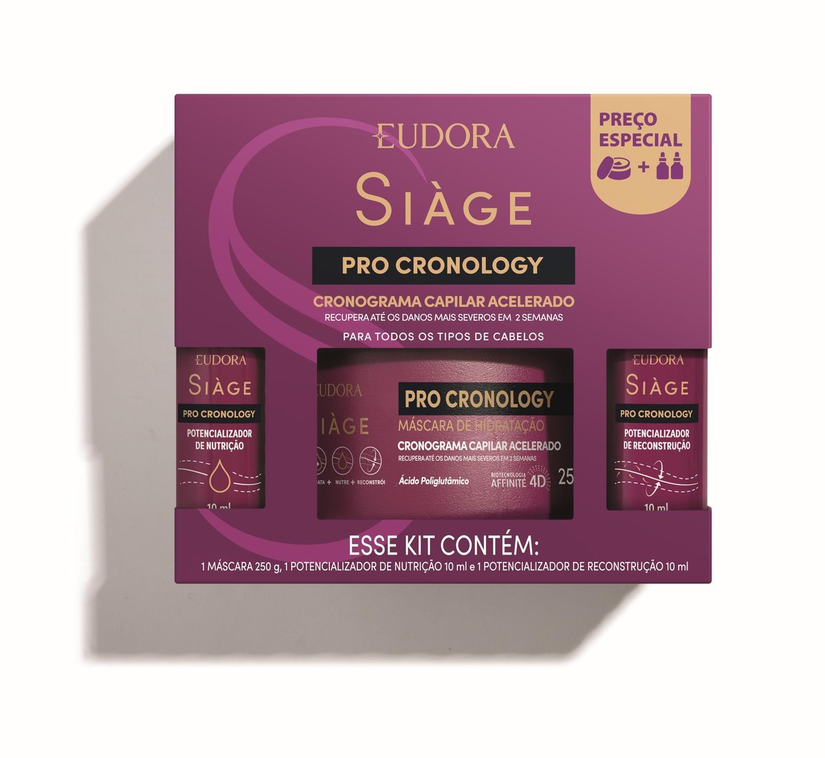 EUDORA SIÀGE KIT MÁSCARA + 2 POTENCIALIZADORES PRO CRONOLOGY