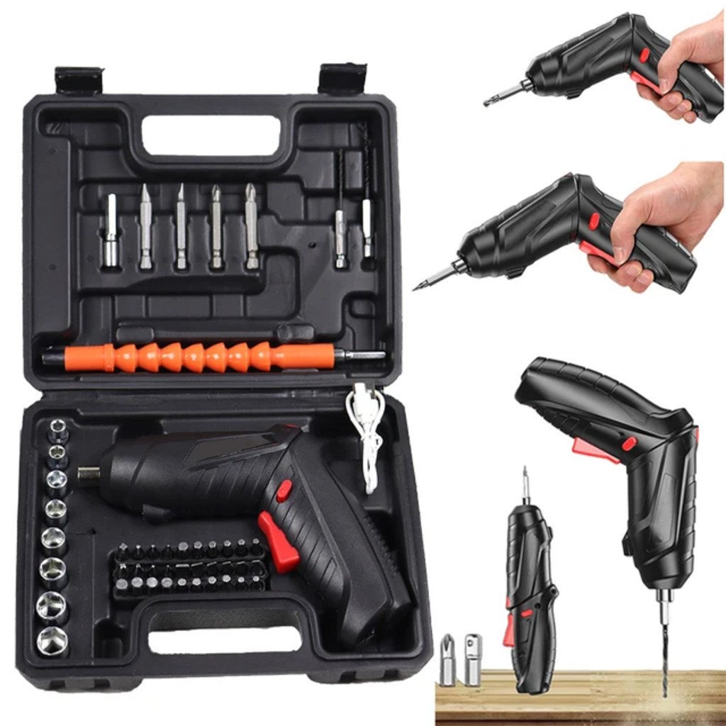 Kit Parafusadeira Doméstica com maleta Leve Portátil USB Recarregável-YUMI