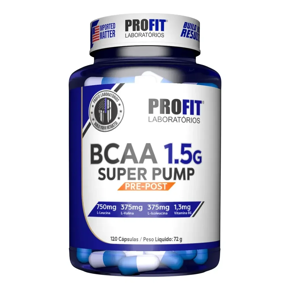 Bcaa Aminoácido 1.5g Super Pump 120caps - Profit Labs Sabor Sem Sabor