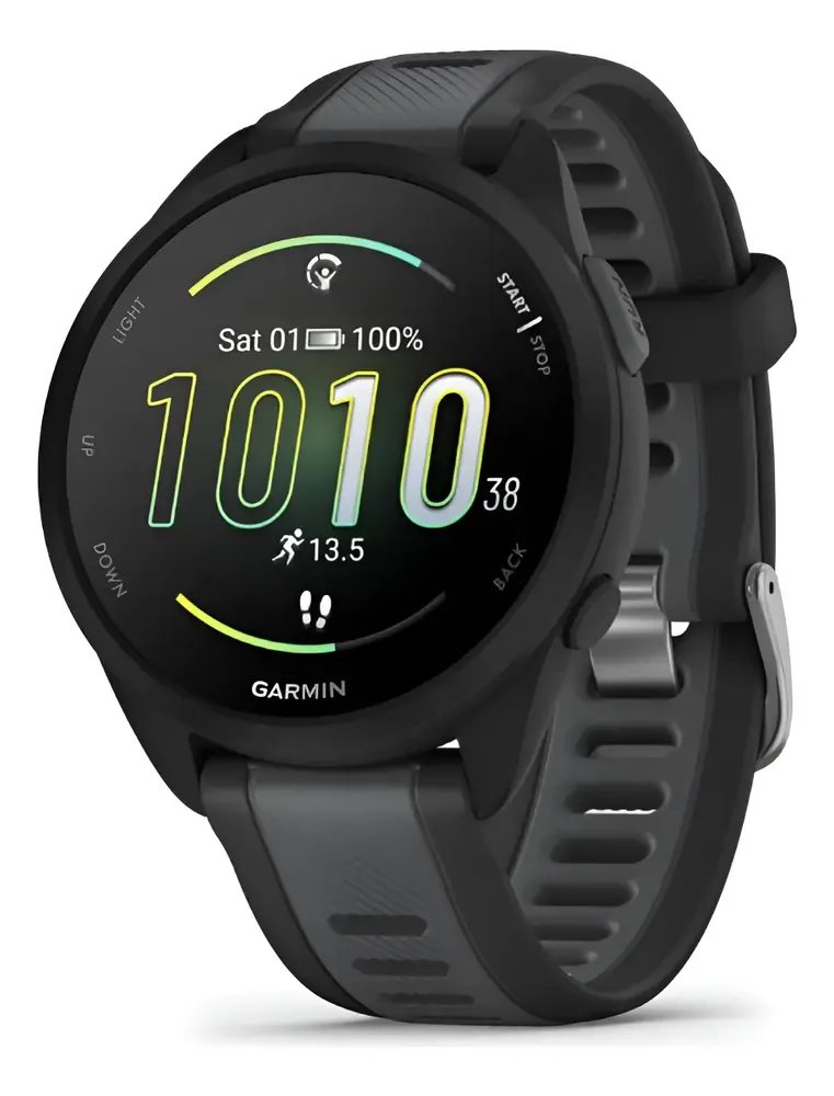Garmin Forerunner 165 Smartwatch, Tela Amoled 43mm, Pulseira Preto