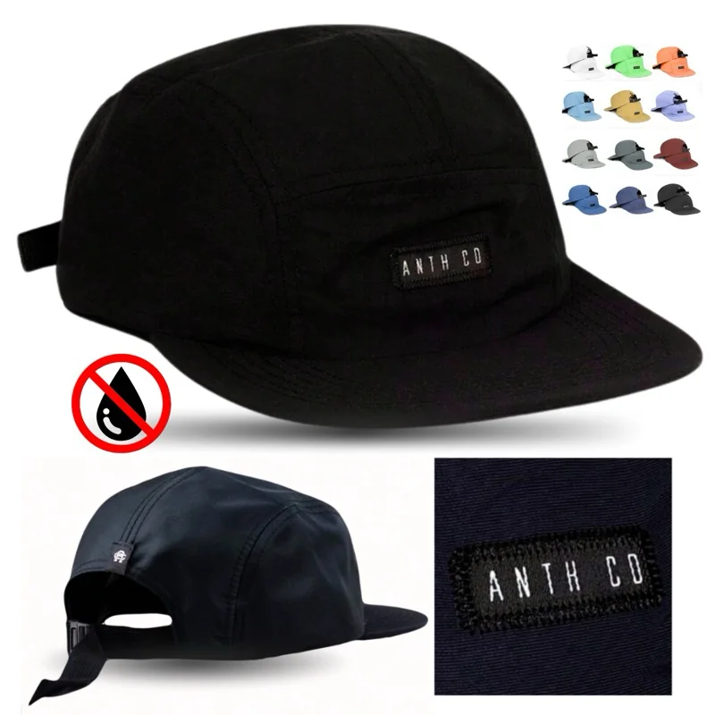 Boné Five 5 Panel  Impermeável: Water Anth Co Original Streetwear Combina Esportes corrida anti suor