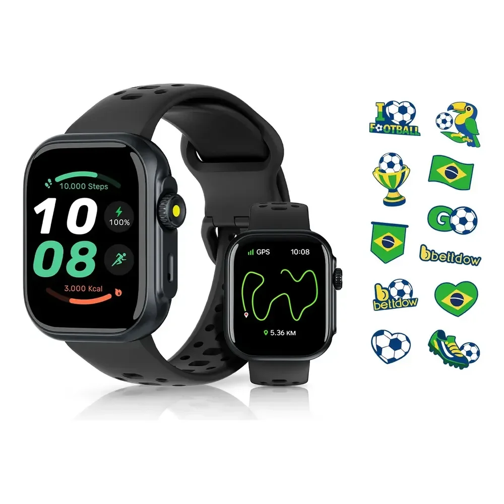 Relógio Smartwatch Bettdow Fb041 Gps Alexa 5m/ip68 À Prova D'água Preto 1 1#
