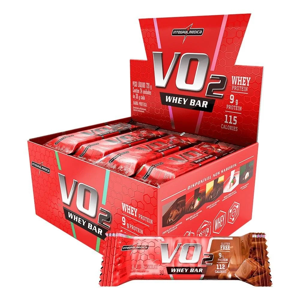 Barra de Proteína Integralmedica VO2 Whey Bar 360g 12 unidades