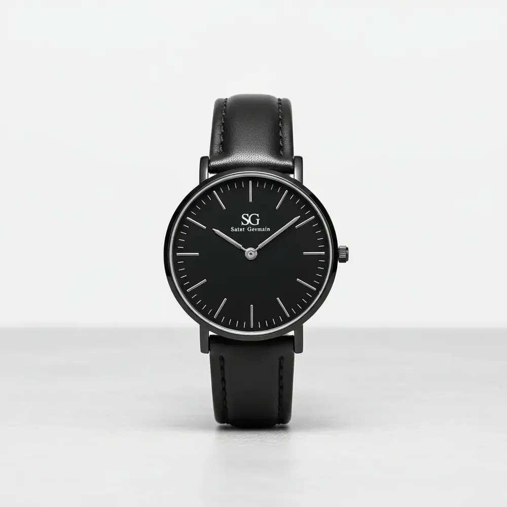 Relógio Masculino Saint Germain Murray Full Black de Couro Sintético Preto