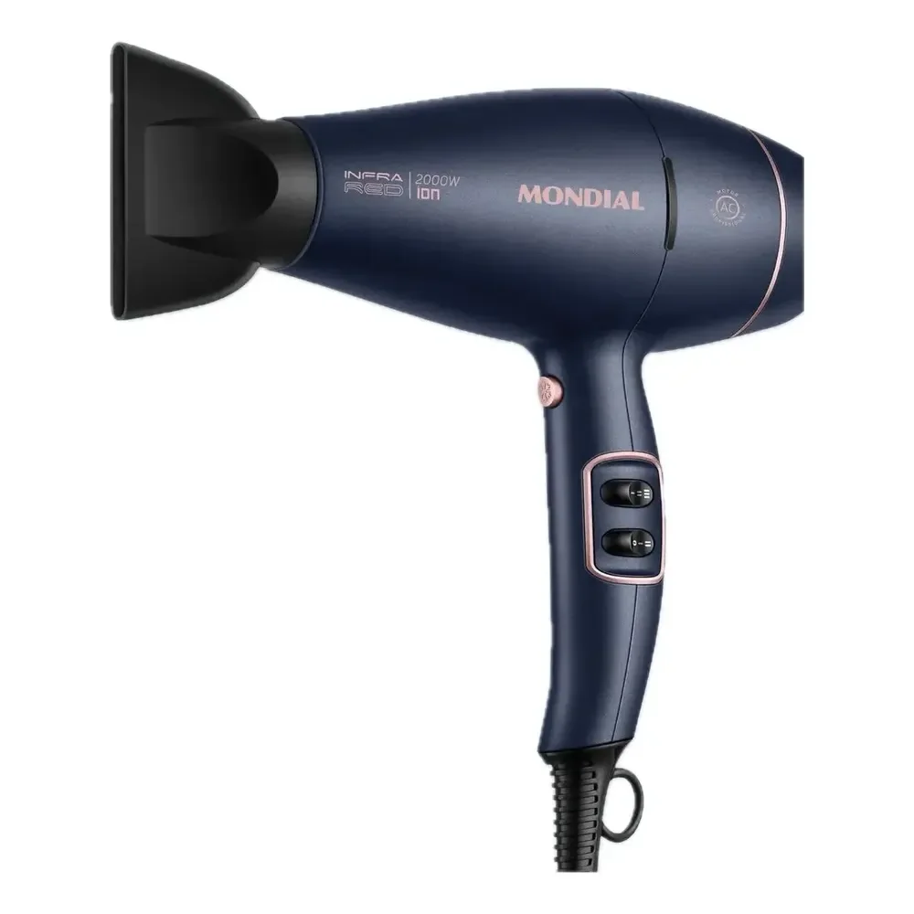 Secador De Cabelos Infrared Mondial 2000w Scp-01-ir Azul/golden Rose 127v