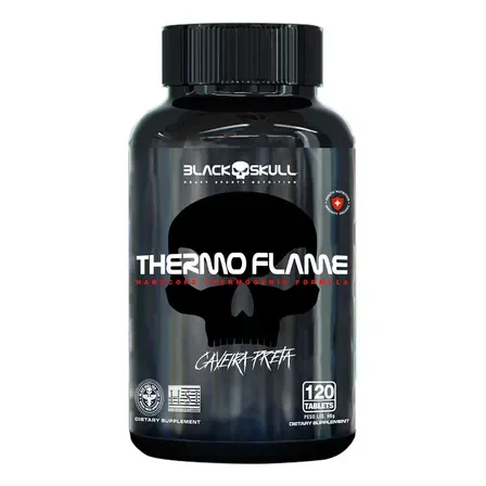 Termogênico Em Cápsula Black Skull Thermoflame Em Pote De 96g 120 Caps Sem Sabor