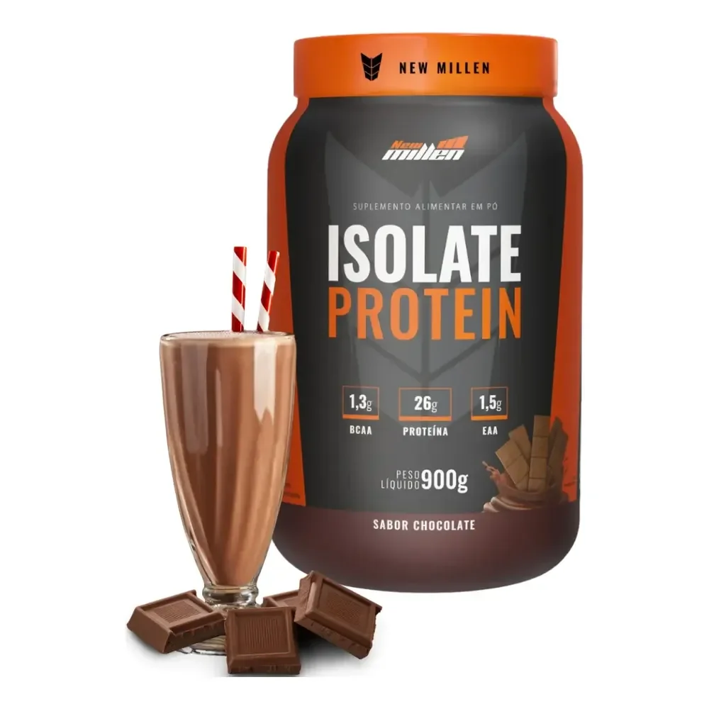Isolate Protein 900g New Millen Sabor Chocolate Zero Lactose Zero Carboidratos