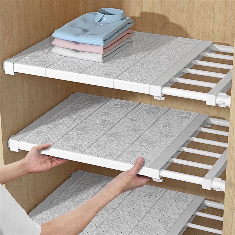 Organizador Prateleira Inteligente Retrátil portátil 53 a 90 cm Aço inoxidável Branca Extensível Largura 30cm