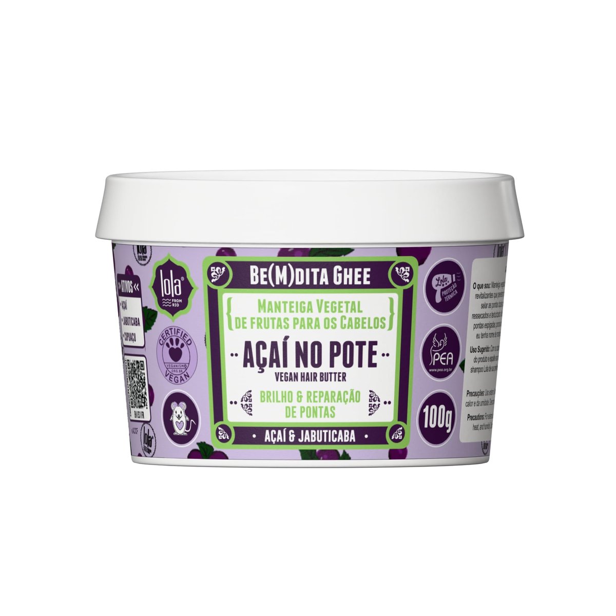 Máscara de Brilho e Reparação de Pontas Lola Cosmetics Be(M) dita Ghee Açaí 100 g